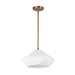 Krysta One Light Pendant Brushed Gold/Opal Glass-Pendants-Alora-Lighting Design Store