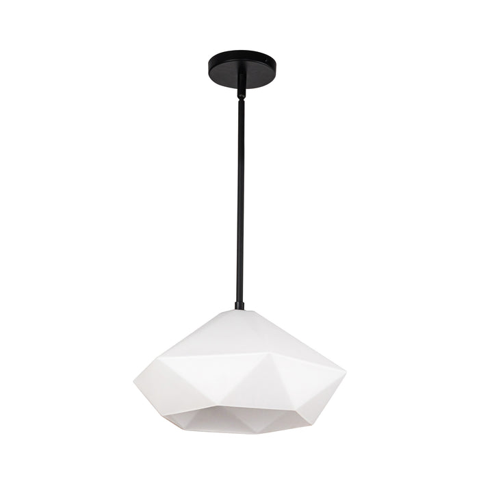 Krysta One Light Pendant Matte Black/Opal Glass-Pendants-Alora-Lighting Design Store