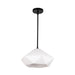 Krysta One Light Pendant Matte Black/Opal Glass-Pendants-Alora-Lighting Design Store