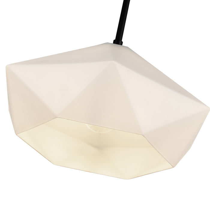 Krysta One Light Pendant Matte Black/Opal Glass-Pendants-Alora-Lighting Design Store