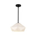 Krysta One Light Pendant Matte Black/Opal Glass-Pendants-Alora-Lighting Design Store