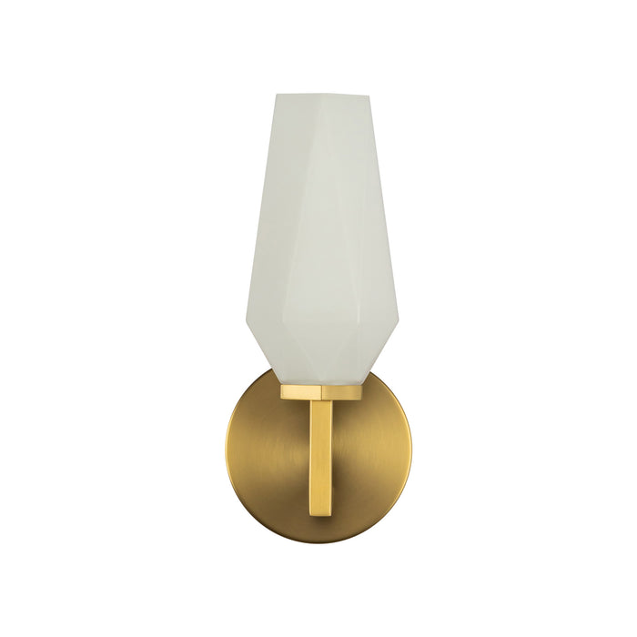 Krysta One Light Wall Vanity Brushed Gold/Opal Glass-Sconces-Alora-Lighting Design Store