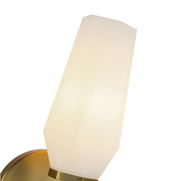 Krysta One Light Wall Vanity Brushed Gold/Opal Glass-Sconces-Alora-Lighting Design Store