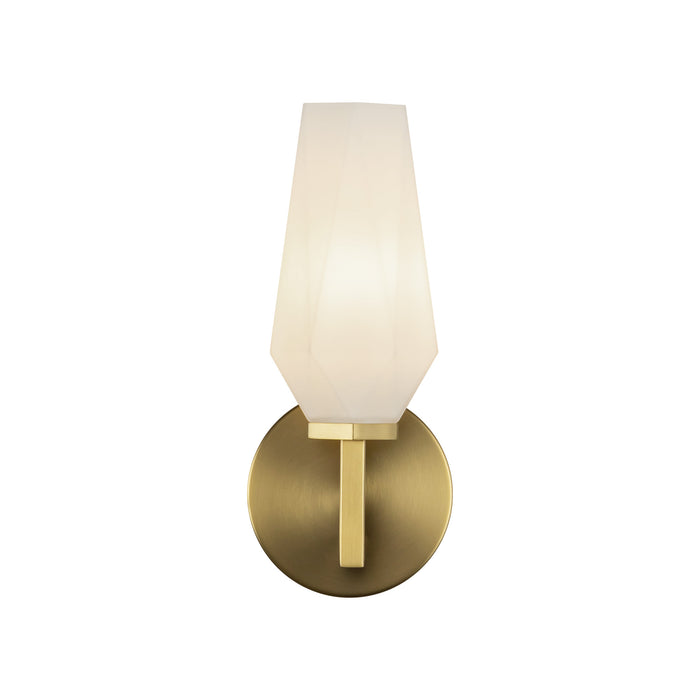 Krysta One Light Wall Vanity Brushed Gold/Opal Glass-Sconces-Alora-Lighting Design Store