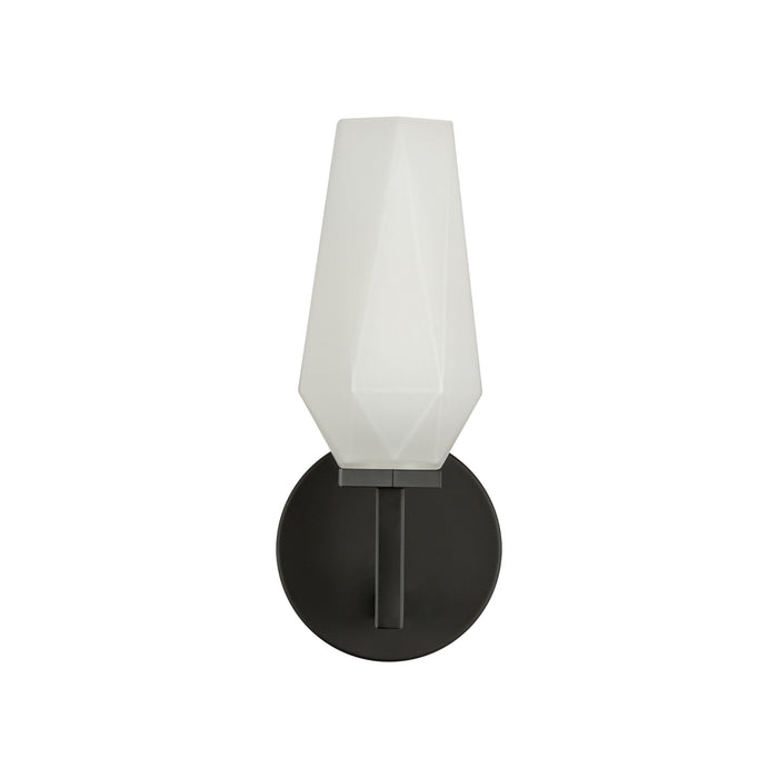 Krysta One Light Wall Vanity Matte Black/Opal Glass-Sconces-Alora-Lighting Design Store