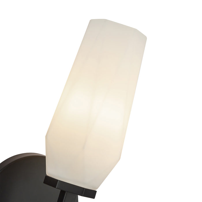 Krysta One Light Wall Vanity Matte Black/Opal Glass-Sconces-Alora-Lighting Design Store