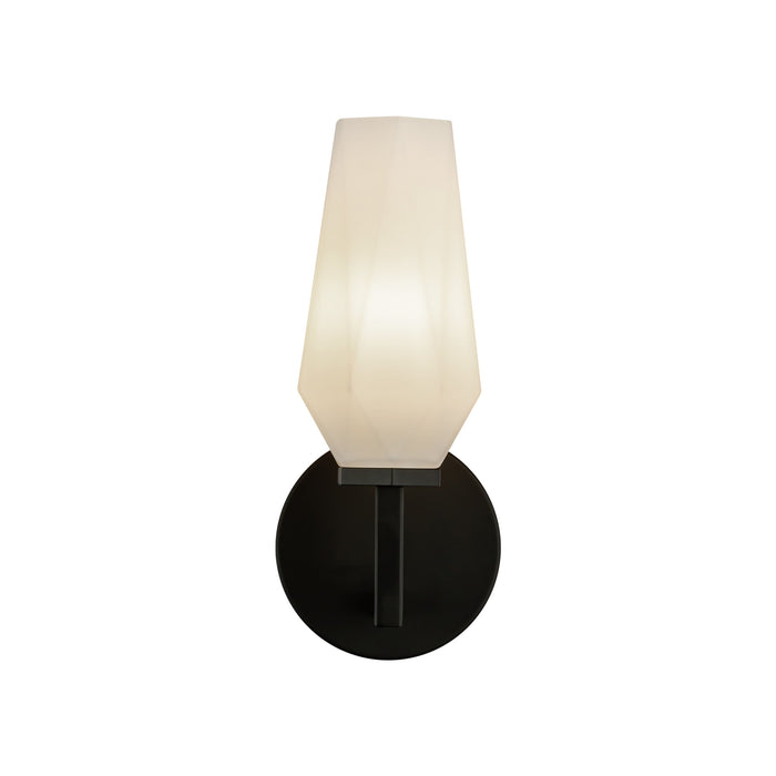 Krysta One Light Wall Vanity Matte Black/Opal Glass-Sconces-Alora-Lighting Design Store
