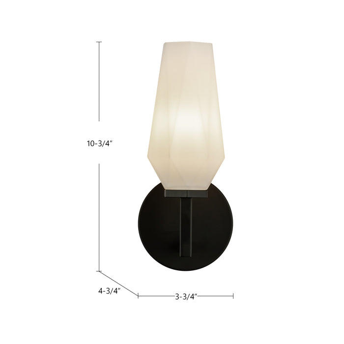 Krysta One Light Wall Vanity Matte Black/Opal Glass-Sconces-Alora-Lighting Design Store