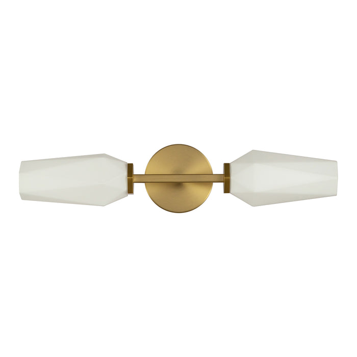 Krysta Two Light Wall Vanity Brushed Gold/Opal Glass-Sconces-Alora-Lighting Design Store