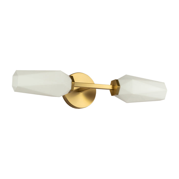 Krysta Two Light Wall Vanity Brushed Gold/Opal Glass-Sconces-Alora-Lighting Design Store