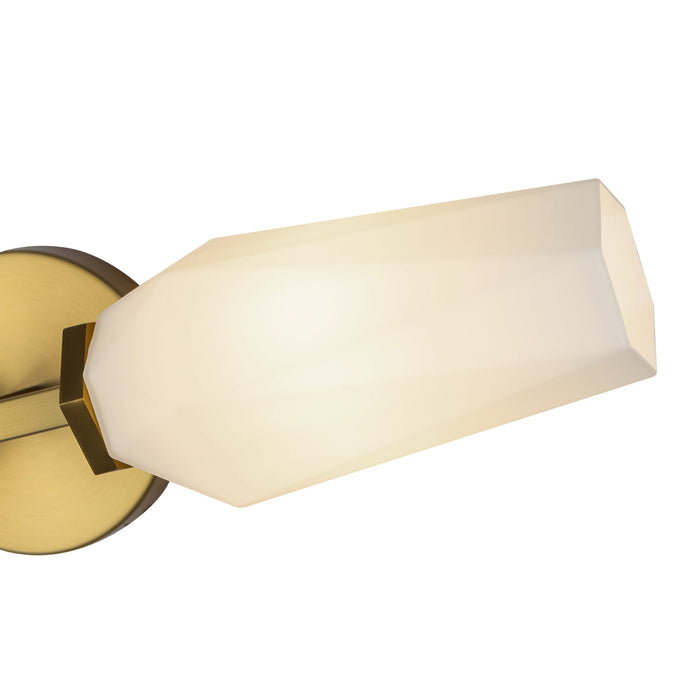 Krysta Two Light Wall Vanity Brushed Gold/Opal Glass-Sconces-Alora-Lighting Design Store
