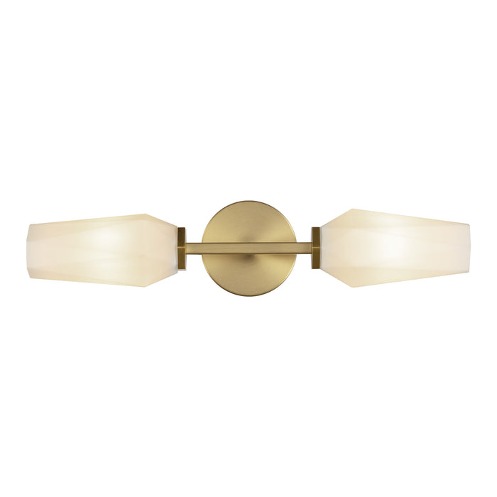 Krysta Two Light Wall Vanity Brushed Gold/Opal Glass-Sconces-Alora-Lighting Design Store
