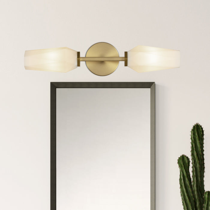 Krysta Two Light Wall Vanity Brushed Gold/Opal Glass-Sconces-Alora-Lighting Design Store