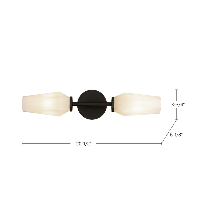 Krysta Two Light Wall Vanity Brushed Gold/Opal Glass-Sconces-Alora-Lighting Design Store