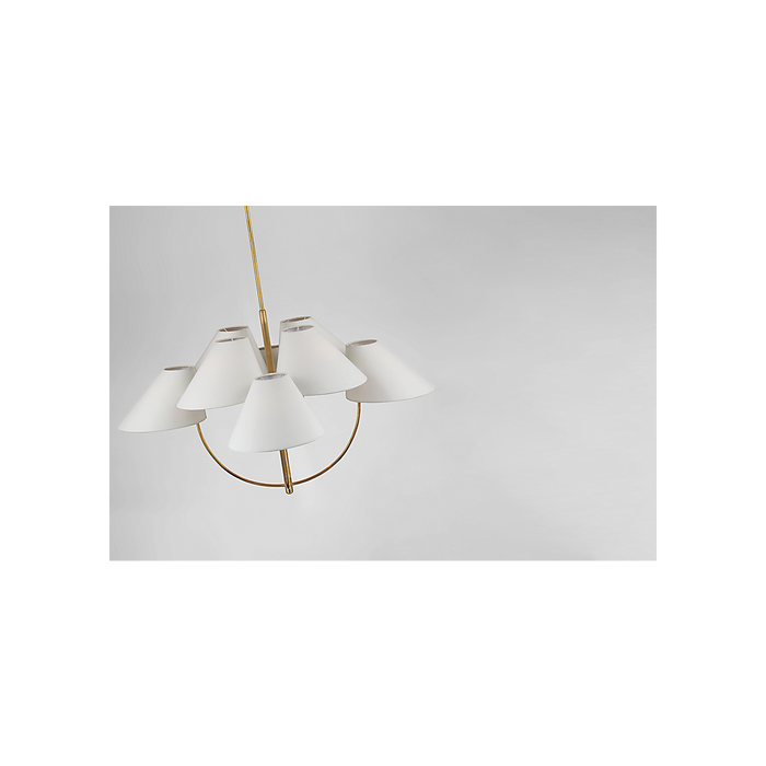 Kinsley LED Chandelier Soft Brass-Large Chandeliers-Visual Comfort Signature-Lighting Design Store
