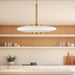 Kyoto LED Pendant Vintage Brass/Glossy Opal Glass-Pendants-Kuzco Lighting-Lighting Design Store