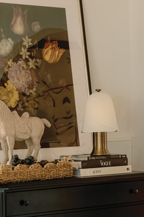 Kipps LED Table Lamp Patina Brass