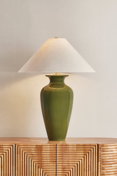 Grassy Point One Light Table Lamp Aged Brass-Lamps-Hudson Valley-Lighting Design Store