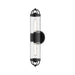 Lancaster Two Light Outdoor Wall Lantern Clear Bubble Glass/Textured Black-Sconces-Alora-Lighting Design Store