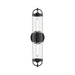 Lancaster Two Light Outdoor Wall Lantern Clear Bubble Glass/Textured Black-Sconces-Alora-Lighting Design Store