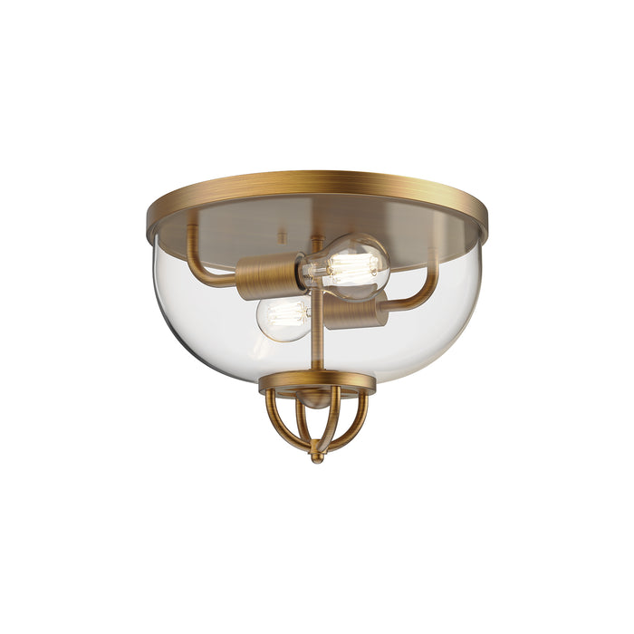 Lancaster Two Light Flush Mount Aged Gold-Flush Mounts-Alora-Lighting Design Store