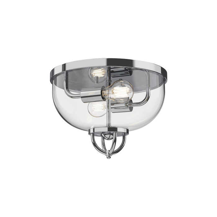 Lancaster Two Light Flush Mount Chrome-Flush Mounts-Alora-Lighting Design Store