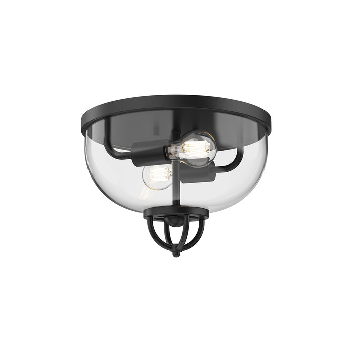 Lancaster Two Light Flush Mount Matte Black-Flush Mounts-Alora-Lighting Design Store