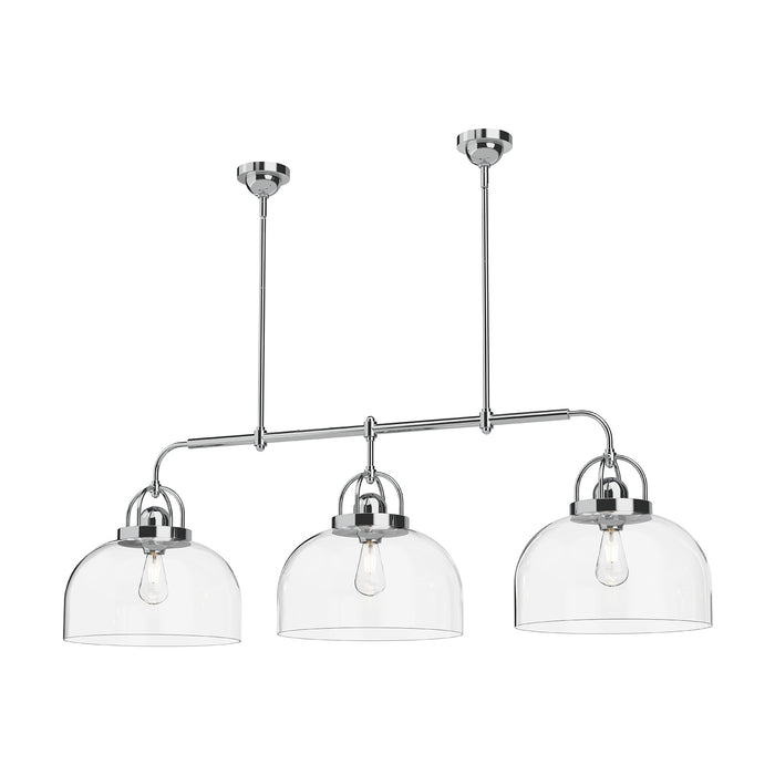 Lancaster Three Light Linear Pendant Chrome-Linear/Island-Alora-Lighting Design Store