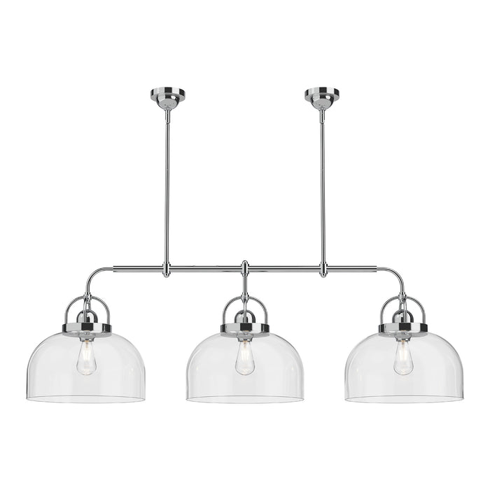 Lancaster Three Light Linear Pendant Chrome-Linear/Island-Alora-Lighting Design Store