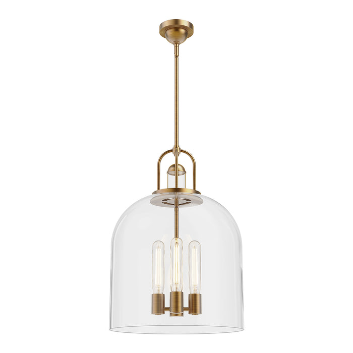 Lancaster Four Light Pendant Aged Gold-Pendants-Alora-Lighting Design Store