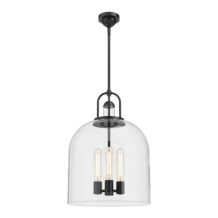 Lancaster Four Light Pendant Matte Black-Pendants-Alora-Lighting Design Store
