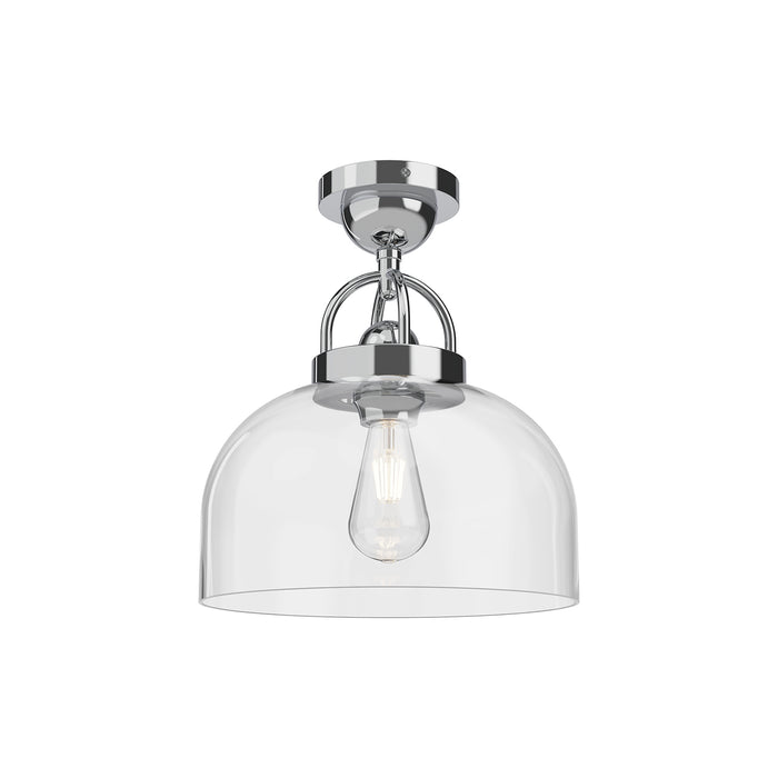 Lancaster One Light Semi-Flush Mount Chrome-Semi-Flush Mts.-Alora-Lighting Design Store