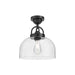 Lancaster One Light Semi-Flush Mount Matte Black-Semi-Flush Mts.-Alora-Lighting Design Store