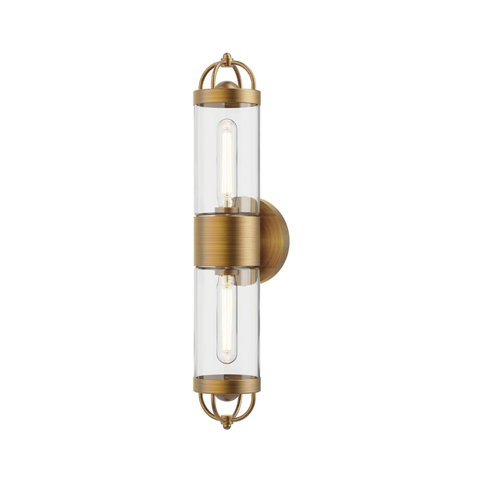Lancaster Two Light Wall Sconce Aged Gold-Sconces-Alora-Lighting Design Store