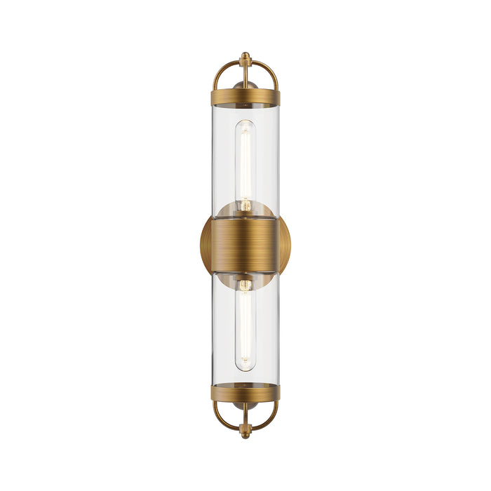 Lancaster Two Light Wall Sconce Aged Gold-Sconces-Alora-Lighting Design Store