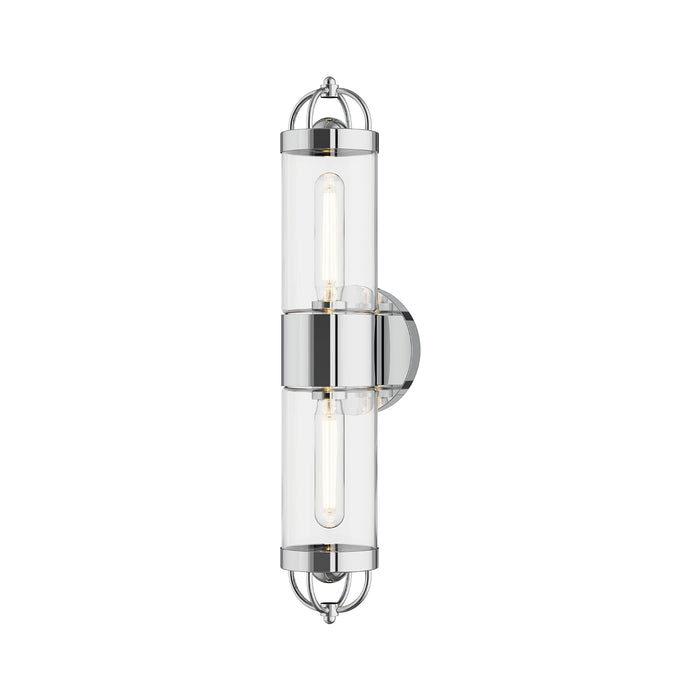 Lancaster Two Light Wall Sconce Chrome-Sconces-Alora-Lighting Design Store