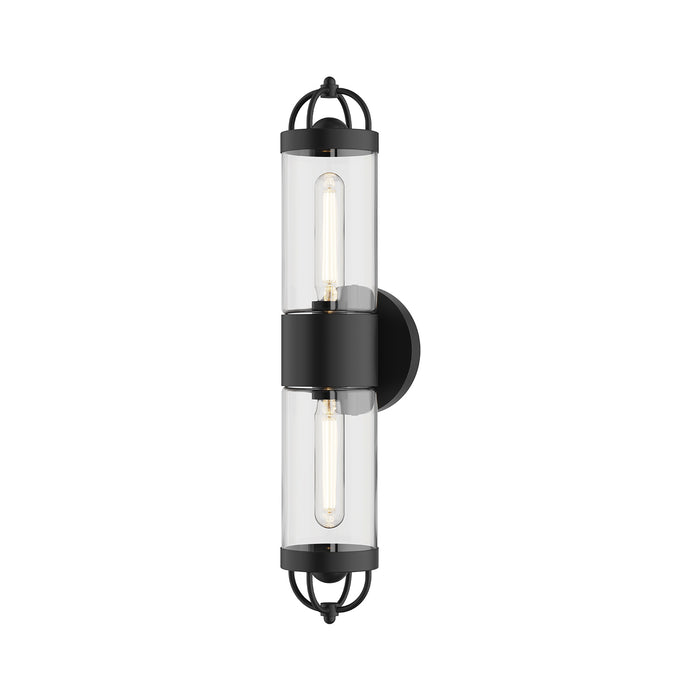 Lancaster Two Light Wall Sconce Matte Black-Sconces-Alora-Lighting Design Store