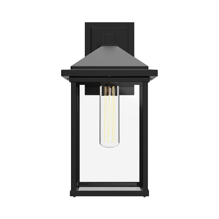 Larchmont One Light Exterior Wall Mount Clear Glass/Textured Black-Exterior-Alora-Lighting Design Store