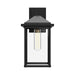 Larchmont One Light Exterior Wall Mount Clear Glass/Textured Black-Exterior-Alora-Lighting Design Store