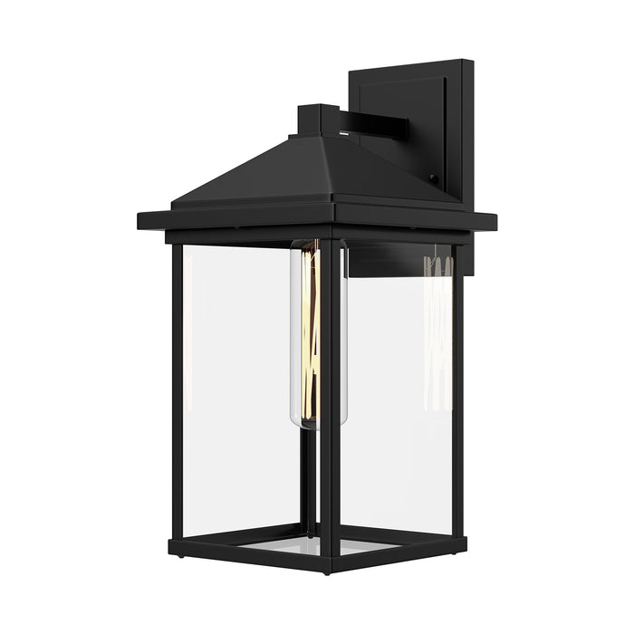 Larchmont One Light Exterior Wall Mount Clear Glass/Textured Black-Exterior-Alora-Lighting Design Store