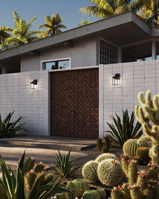 Larchmont One Light Exterior Wall Mount Clear Glass/Textured Black-Exterior-Alora-Lighting Design Store