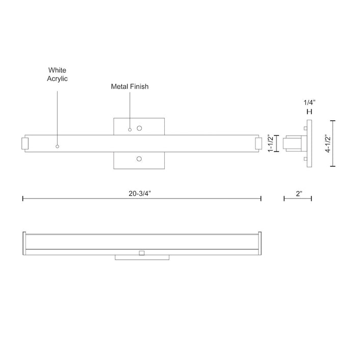 Latitude-Slim LED Vanity Chrome-Bathroom Fixtures-Kuzco Lighting-Lighting Design Store