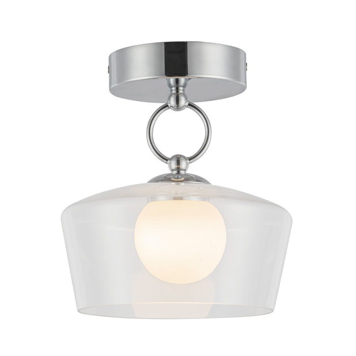 Leota LED Semi Flush Mount Chrome/Clear Glass-Semi-Flush Mts.-Alora-Lighting Design Store