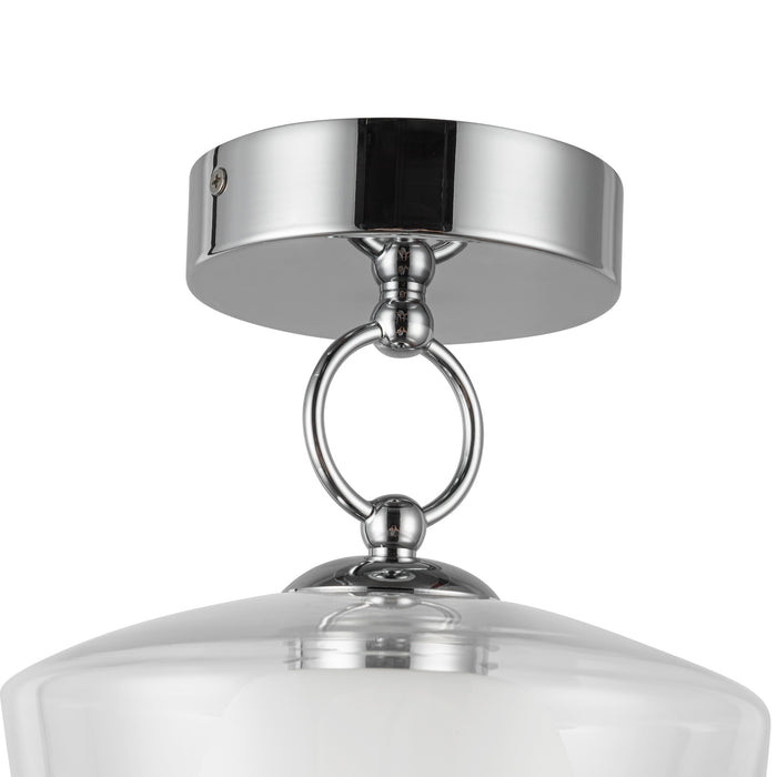 Leota LED Semi Flush Mount Chrome/Clear Glass-Semi-Flush Mts.-Alora-Lighting Design Store
