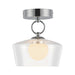 Leota LED Semi Flush Mount Chrome/Clear Glass-Semi-Flush Mts.-Alora-Lighting Design Store