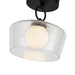 Leota LED Semi Flush Mount Matte Black/Clear Glass-Semi-Flush Mts.-Alora-Lighting Design Store
