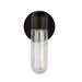 Lima One Light Exterior Wall Mount Black/Clear Water Glass-Exterior-Kuzco Lighting-Lighting Design Store