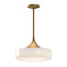 Lincoln One Light Pendant Aged Gold/Glossy Opal Glass-Pendants-Alora-Lighting Design Store