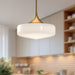 Lincoln One Light Pendant Aged Gold/Glossy Opal Glass-Pendants-Alora-Lighting Design Store