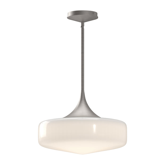 Lincoln One Light Pendant Brushed Nickel/Glossy Opal Glass-Pendants-Alora-Lighting Design Store